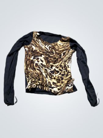 Langarmtop mit Leopardenmuster-Front