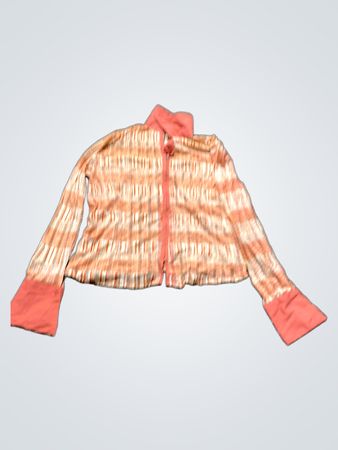 Orange- und weißgestreiftes Langarmhemd