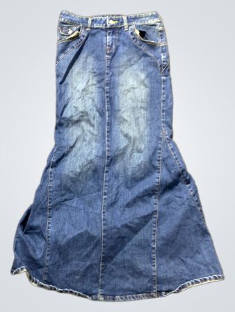 blauer Asphalt Denim-Maxirock