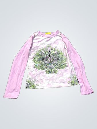 Foglia doro langärmliges Grafik-T-Shirt