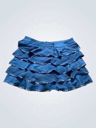 Blauer Rüschensock mit Strasssteinen