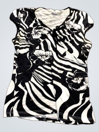 Chlaimere Original Design Zebra- und Blumenmuster ärmelloses Top