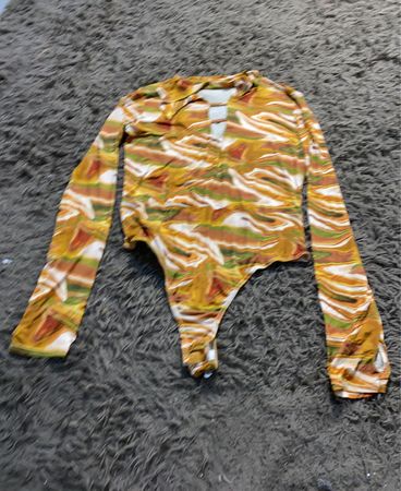 Langärmliger Body mit abstraktem Print