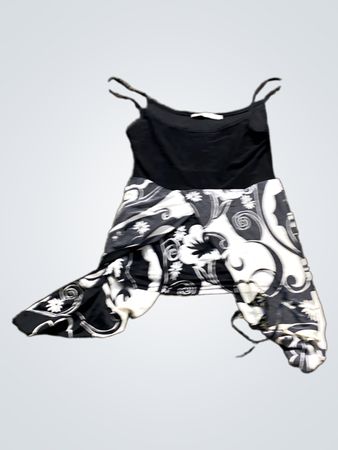 Xanaka Schwarzes und Weißes Blumenmuster Cami-Kleid