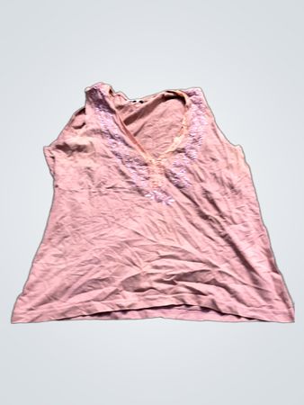 QUIOSQUE Damen Rosa Bestickte Ärmelloses V-Ausschnitt Top Größe 40