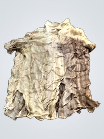 Distressed Beige und Braun Button-Up Hemd