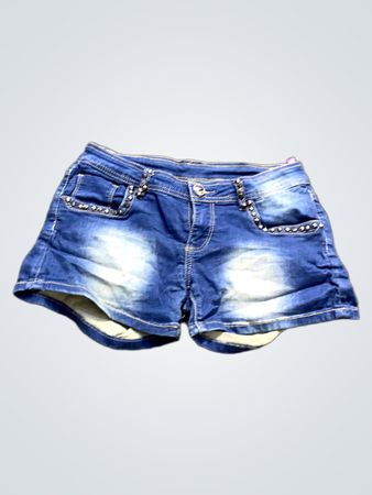 Jeans-Shorts mit Nieten