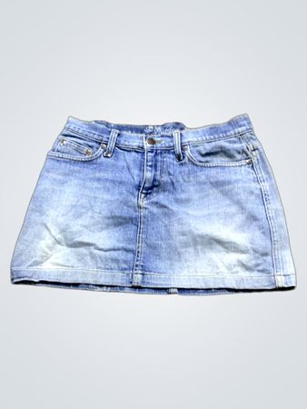 Geteilter roter Denim-Minirock