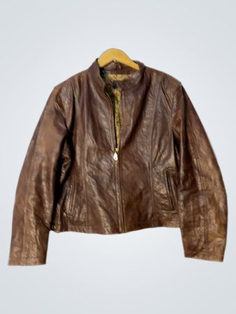 Braune Lederjacke