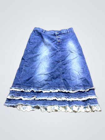 Speechless Denim Midirock mit Rüsche