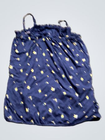 Blaue Trägershirt mit gelbem Blumenmuster