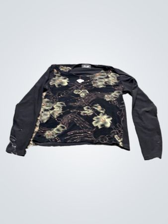 Emiffa Black Long Sleeve Floral Top