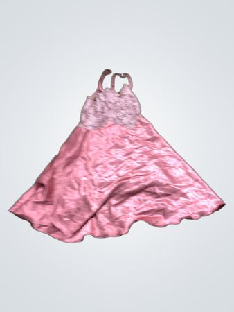 Rosa Satin-Cocktailkleid mit Spitzenbustier