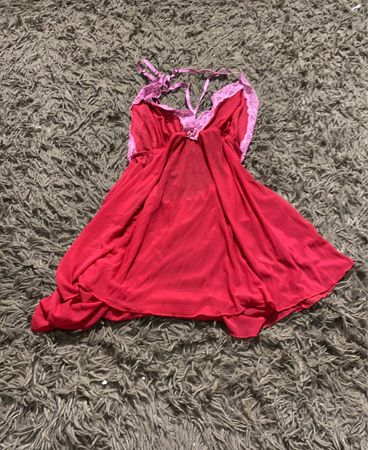 Roter und rosa Spitze Babydoll Unterkleid