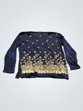 Nan Fat Damen Langarm Top mit Verzierungen