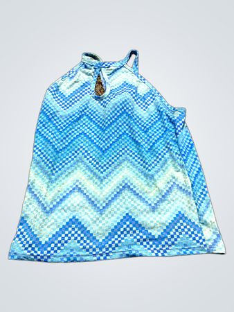Tanktop mit blauem Chevron-Muster