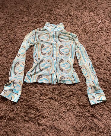 Transparenter Druck Langarm-Top