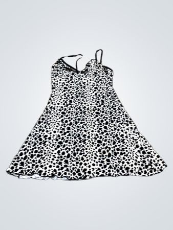 Schwarz-weißes Tiermuster Mini-Kleid