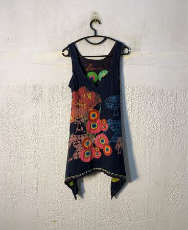 Desigual Ärmelloses Grafik-Top