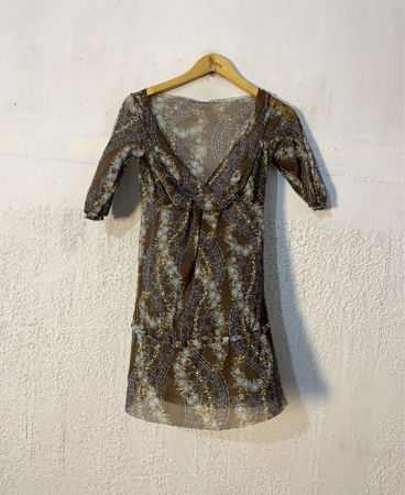 United Colors of Benetton Braunes Blumendruckkleid