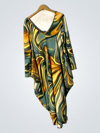 Dodo Abstract Print Kaftan Kleid