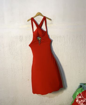 F&GIRL Rotes Halterneck-Kleid