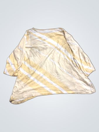 Gelb und Weiß Gestreiftes Langarmhemd