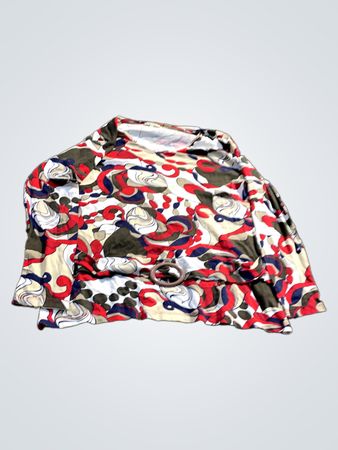 Kenny S. Damen Langarm Shirt mit Druck und Gürtel