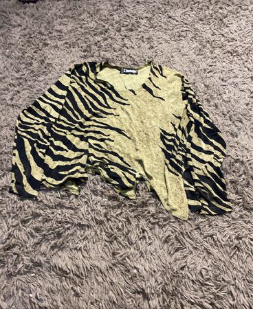 L'impossible Paris Zebra Print Langarm-Top