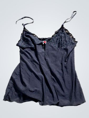Navy-blaues Spitzenbesatz-Nachthemd