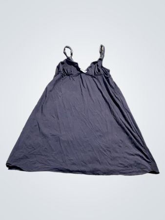 Marineblaues Slip-Kleid mit Spaghettiträgern