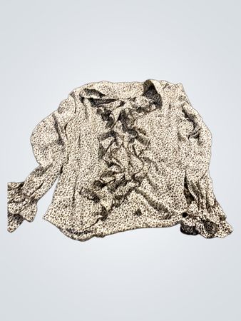 Bluse mit Rüsche vorne im Blumenmuster