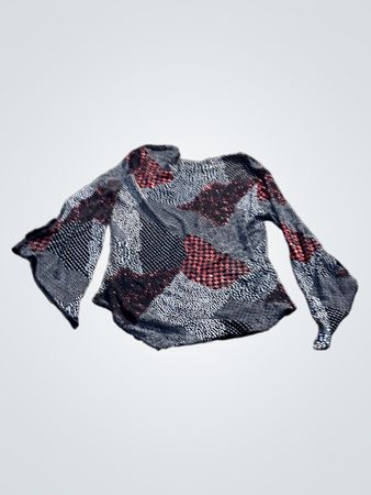EYE design Langarm-Patchwork-Oberteil