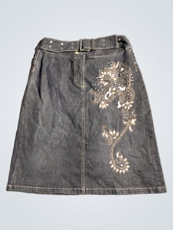 S.Oliver Denim Midi-Rock mit Verzierungen