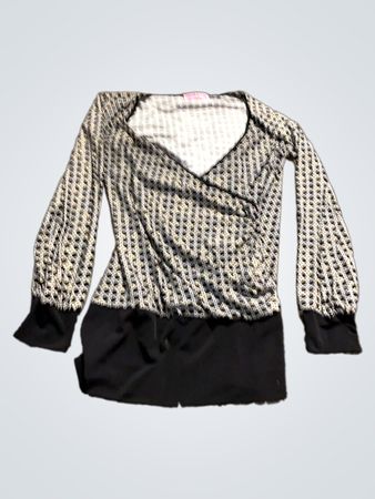 Lili Mercadis Damen Bedruckte Langarm Wickelbluse