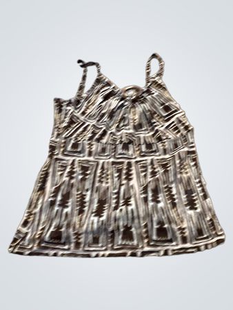 Braun-weiß gemustertes Tanktop