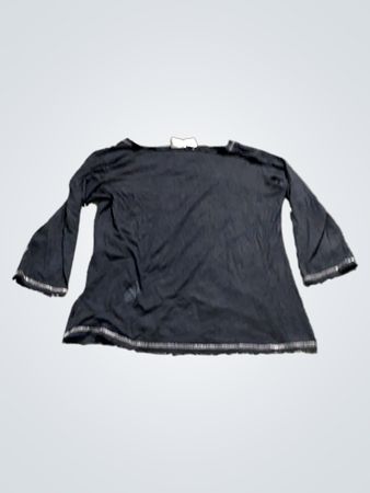 Yessica Schwarzes Blumenmuster Langarmoberteil