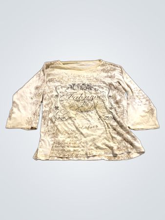 Weißes langärmliges Shirt mit Grafikdruck