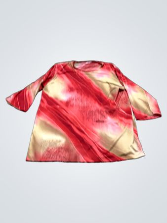 Roter und Goldener Abstrakter Druck Langarm-Top