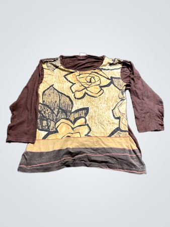 FABIANI Braunes Floralprint Langarmtop