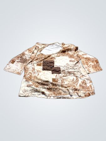 Brown and White Printed Tunic