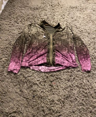BIBA Ombre Lace Zip-Up Top