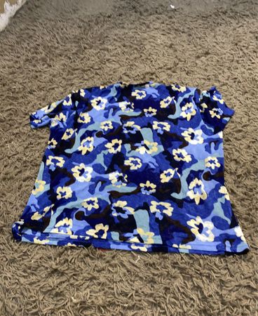 Lisa Tossa Blau Floral Camouflage Druck Oberteil