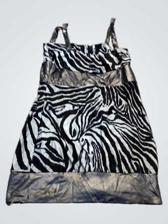Zebra-Print-Kleid mit metallischen Akzenten