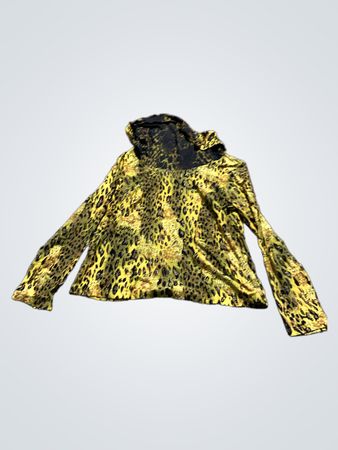 Gelb und Schwarzes Leopardenmuster Langarmoberteil