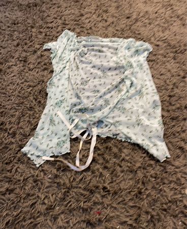 LINDEX Bedrucktes Mesh-Top mit Bindungsdetail