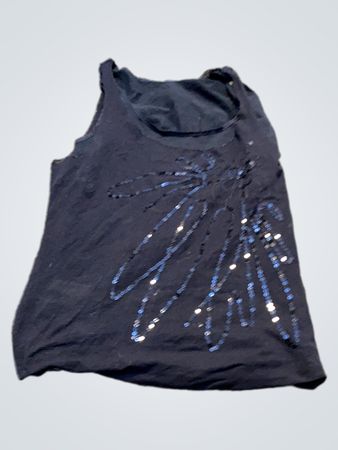 Schwarzes Tanktop mit Paillettenverzierung