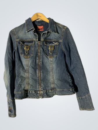 Complices Soul Khaki Army Used Clothing Stretch Denim Jacket