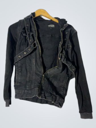 RUDE Black Denim Kapuzenjacke