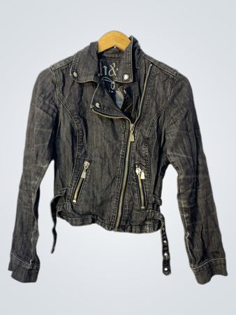 xh& Women's Black Denim Jacket